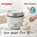 قدر طهي الأرز إمبكس RC2804 سعة 2.8 لتر وقوة 1000 واط مع باخرة