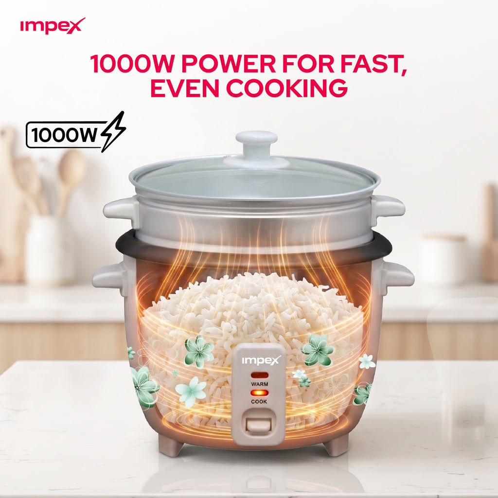 قدر طهي الأرز إمبكس RC2804 سعة 2.8 لتر وقوة 1000 واط مع باخرة