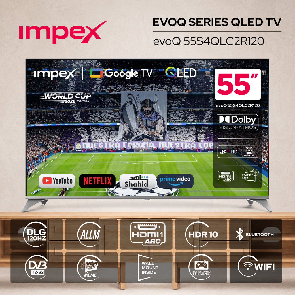 Impex evoQ 55S4QLC2R120 55" QLED 4K 120Hz Google TV | Dolby Vision & Atmos
