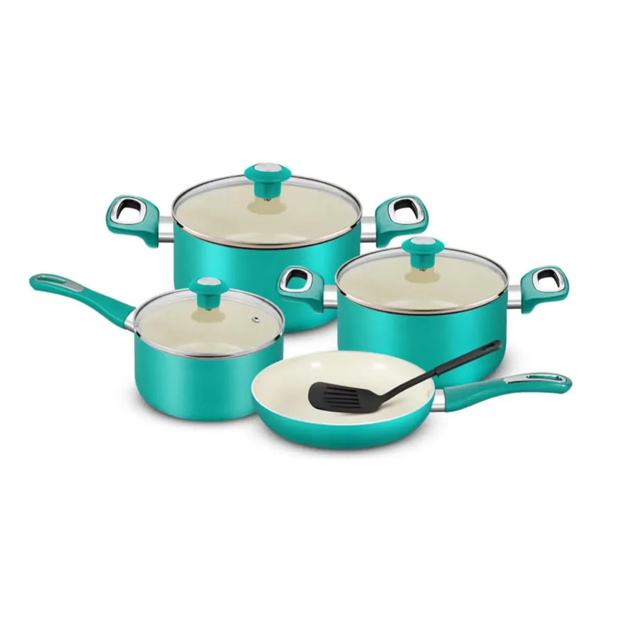 طقم أواني طهي سيراميك Delici Nonstick مانع للالتصاق 8 قطع، أخضر (NCC8TG)