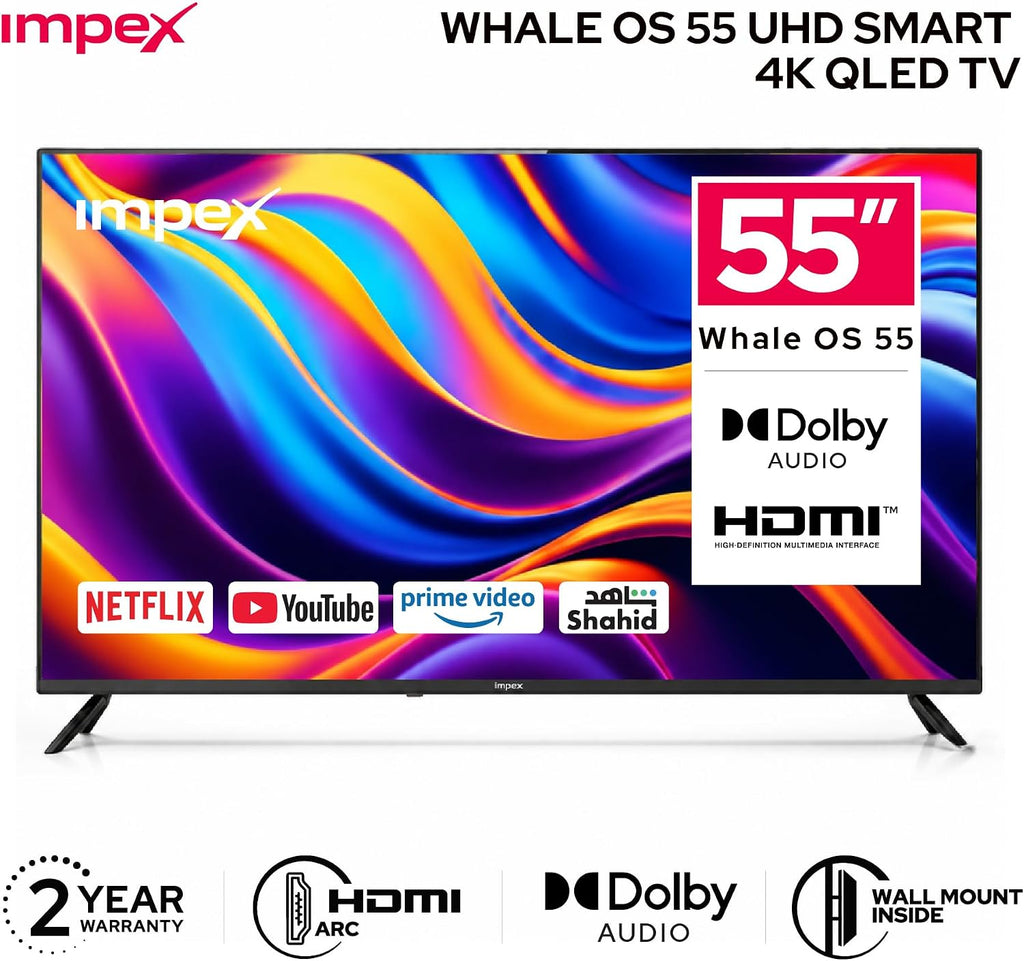 Impex Wios55Q 55-Inch QLED 4K UHD Smart TV with Whale OS