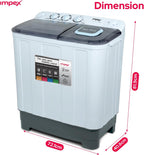 Impex WM 4204 7 kg Semi-Automatic Washing Machine – White & Gray