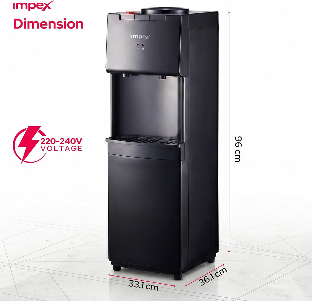 Impex WD3904B – موزع مياه ساخن وبارد بحنفيتين مع تبريد بالضاغط