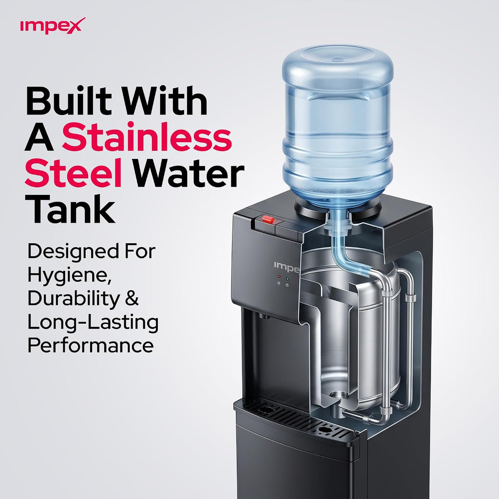 Impex WD3904B – موزع مياه ساخن وبارد بحنفيتين مع تبريد بالضاغط