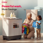Impex WM 4204 7 kg Semi-Automatic Washing Machine – White & Gray
