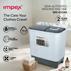Impex WM 4204 7 kg Semi-Automatic Washing Machine – White & Gray