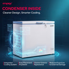 Impex IMCF150W – 150L Chest Freezer with Lock, Castor Wheels & Interior Lamp