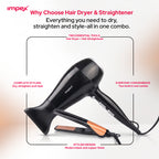 Impex HSK101 – Hair Dryer & Straightener Combo Hair Styler