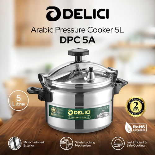 قدر ضغط ألومنيوم ديليشي 5 لتر – DPC 5A | قفل أمان وضمان سنتين