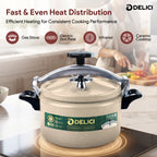 Delici Granite Aluminium Pressure Cooker 7 Litre Beige – DPC 7B | 2-Year Warranty