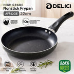 Delici Granite Gray Nonstick Fry Pan 22 cm – AFP22GE | PFOA-Free, Dishwasher Safe