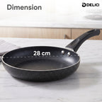 Delici Granite Gray Nonstick Fry Pan 28 cm – AFP28GE | PFOA-Free, Dishwasher Safe