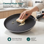 Delici Granite Gray Nonstick Tawa Pan 28 cm – ATP28GE | PFOA-Free, Dishwasher Safe