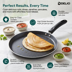 Delici Granite Gray Nonstick Tawa Pan 28 cm – ATP28GE | PFOA-Free, Dishwasher Safe