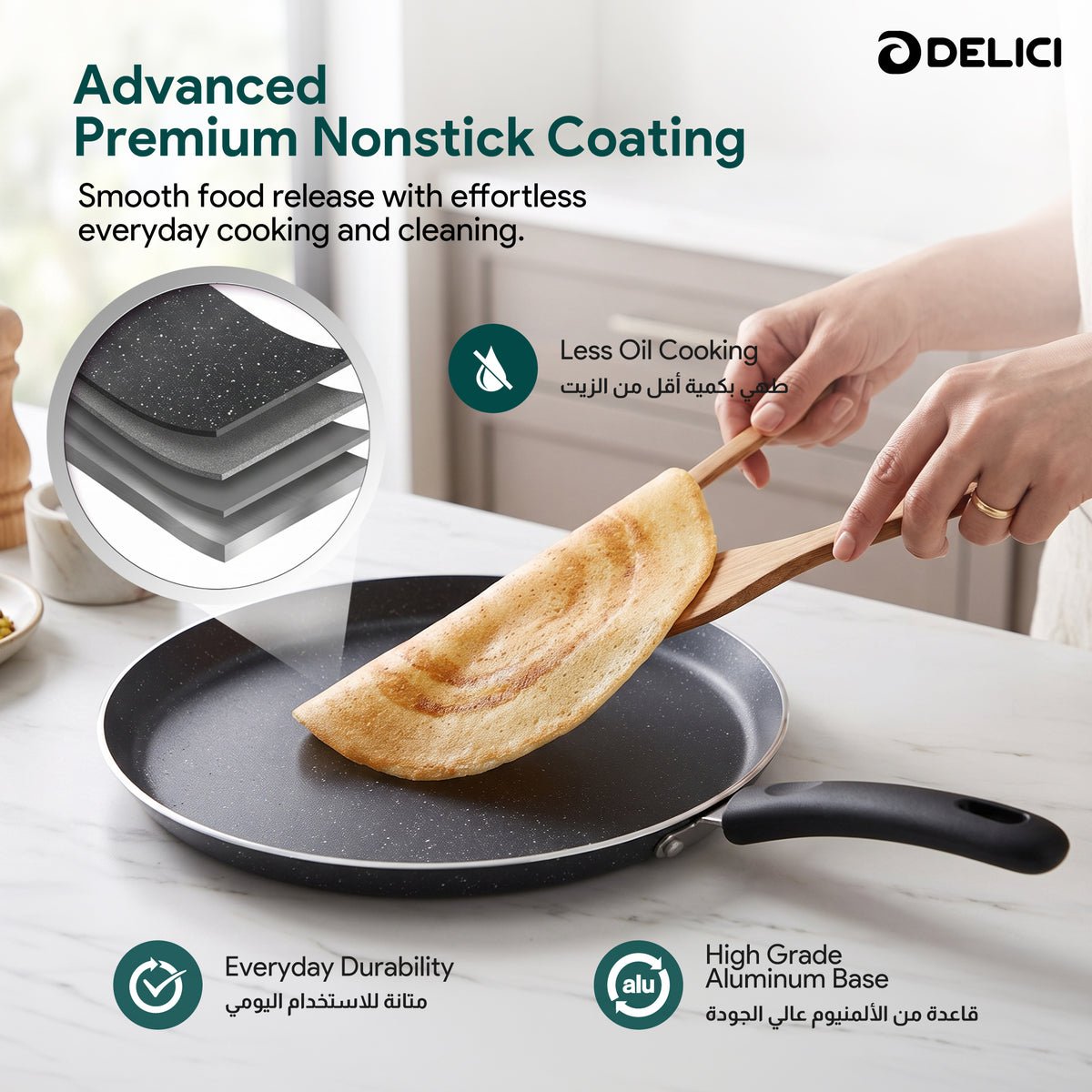 طقم أواني طهي سيراميك Delici Nonstick المكون من 8 قطع – NCC8CU | غير لاصق أكثر بـ 10 مرات، متعدد الاستخدامات للمواقد