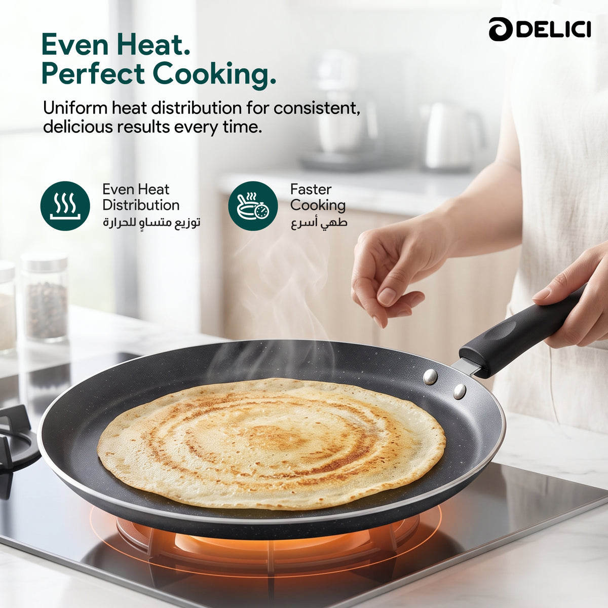 طقم أواني طهي سيراميك Delici Nonstick المكون من 8 قطع – NCC8CU | غير لاصق أكثر بـ 10 مرات، متعدد الاستخدامات للمواقد