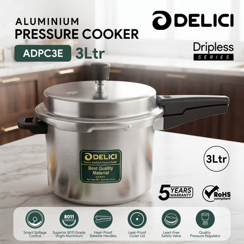 قدر ضغط ألمنيوم Delici Dripless سعة 5 لتر NIB – ADPC5E | متوافق مع الحث