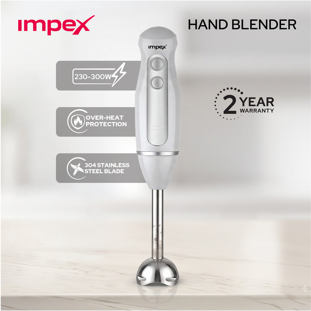 Impex HB3201 – خلاط يدوي 300 واط مع تحكم بسرعتين وحماية من الحرارة الزائدة