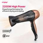 مجفف الشعر Impex HD1K3 – 2000 واط مع زر الهواء البارد و 3 مستويات للتحكم في درجة الحرارة