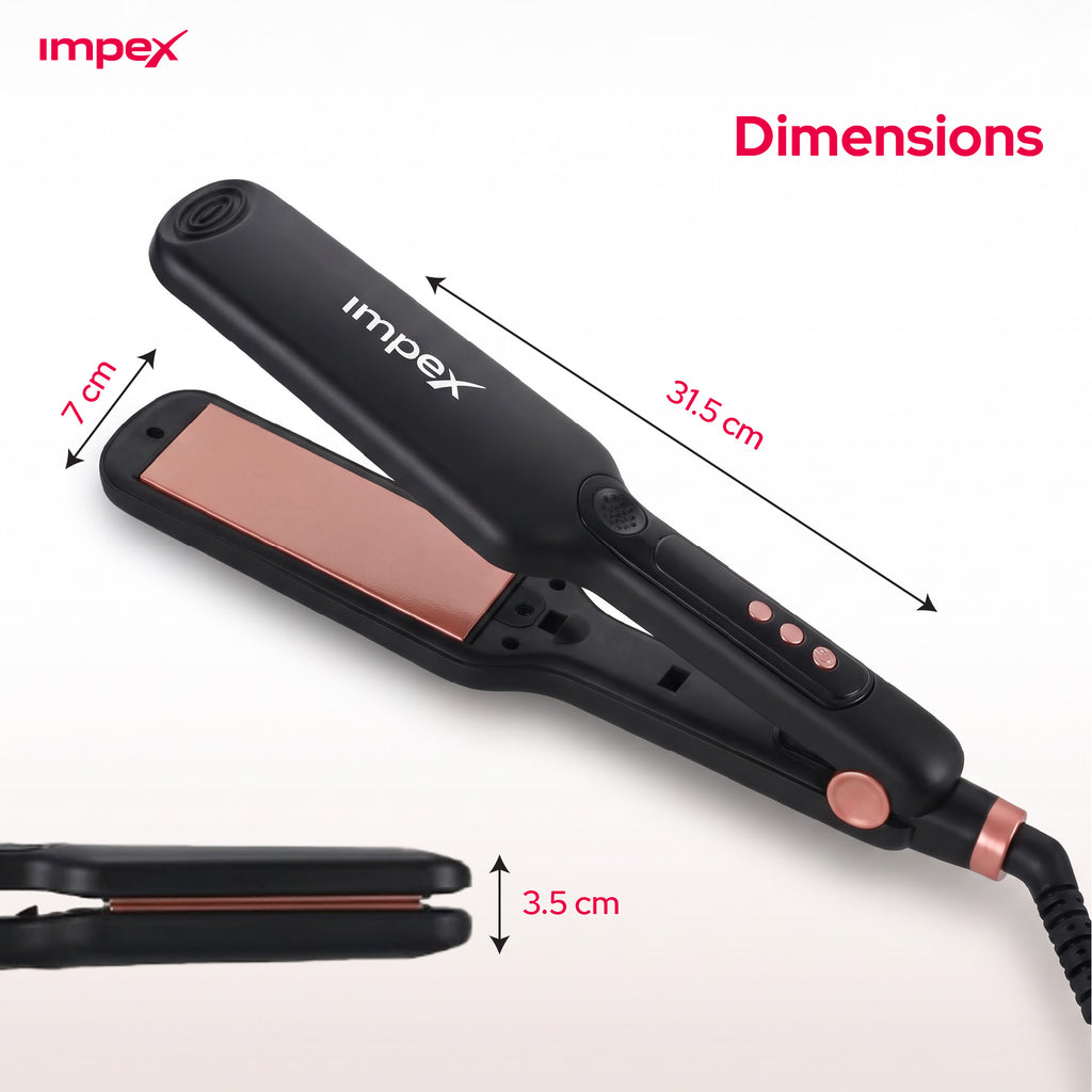 Impex HS306 – Wide Ceramic Plate Hair Straightener with Digital Temp Control