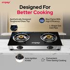 Impex LP Gas Stove 2-Burner Glass (IGS-1212F)