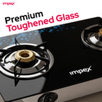 Impex LP Gas Stove 2-Burner Glass (IGS-1212F)