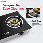 Impex LP Gas Stove 2-Burner Glass (IGS-1212F)