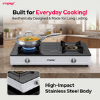 Impex 2-Burner LP Gas Stove Stainless Steel Heavy (IGS-121)