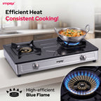Impex 2-Burner LP Gas Stove Stainless Steel Heavy (IGS-121)