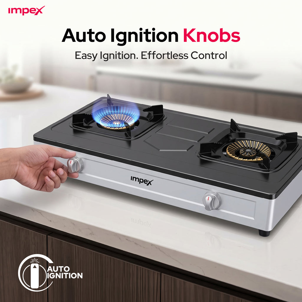 Impex 2-Burner LP Gas Stove Stainless Steel Heavy (IGS-121)
