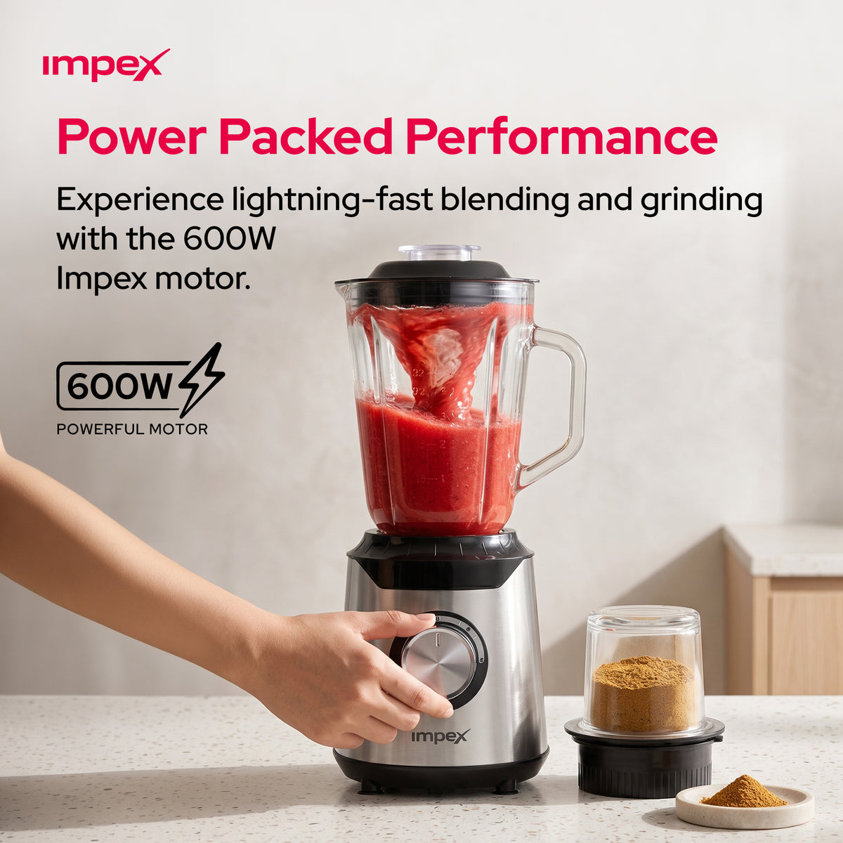 Impex 2-in-1 600W Blender & Ice Crusher (BL-3507)