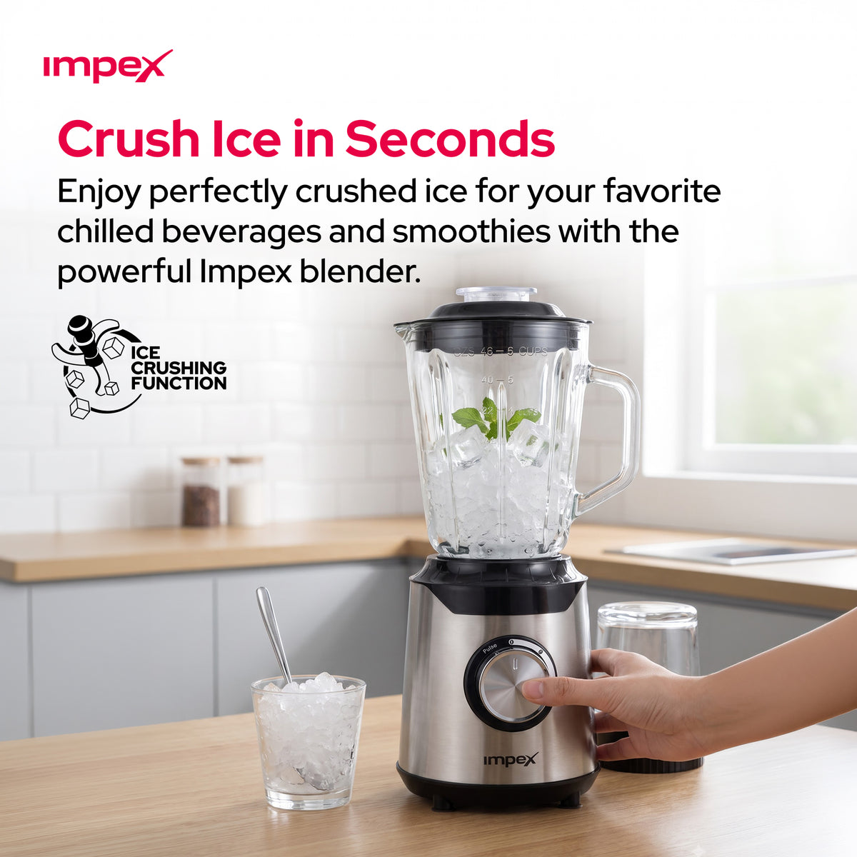 Impex 2-in-1 600W Blender & Ice Crusher (BL-3507)