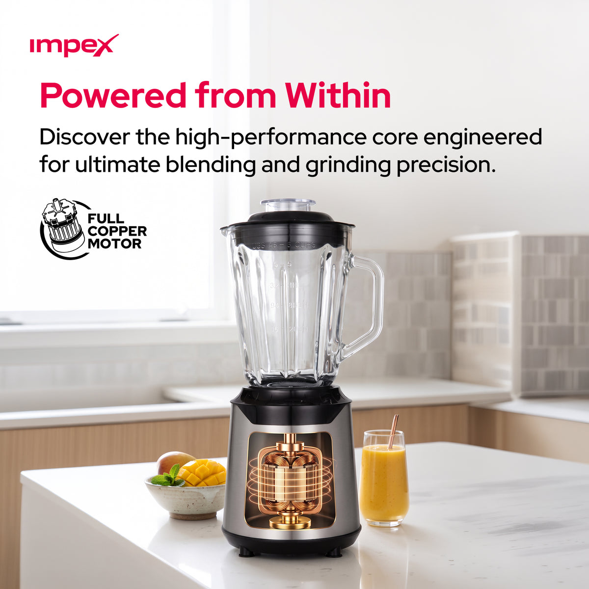 Impex 2-in-1 600W Blender & Ice Crusher (BL-3507)