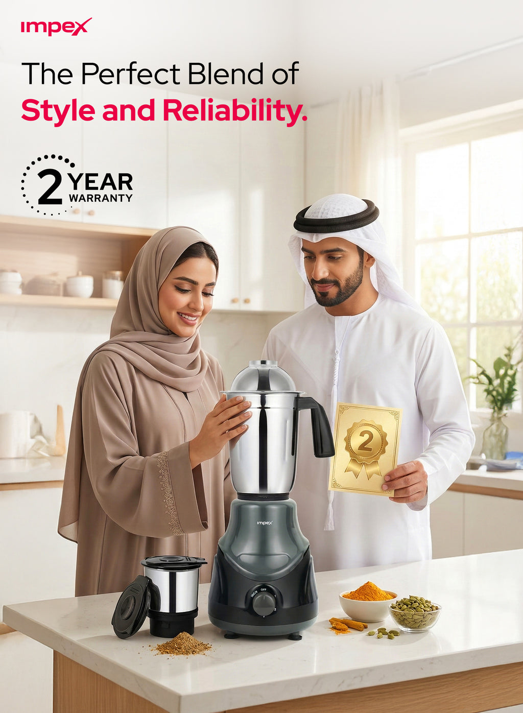 خلاط ومطحنة 2 في 1 من إمبكس (BL-319C)