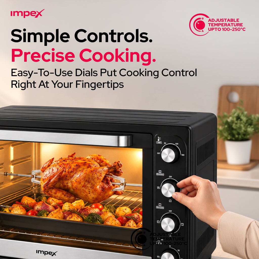 Impex 100L Electric Oven with Rotisserie & Convection (OV-2904)