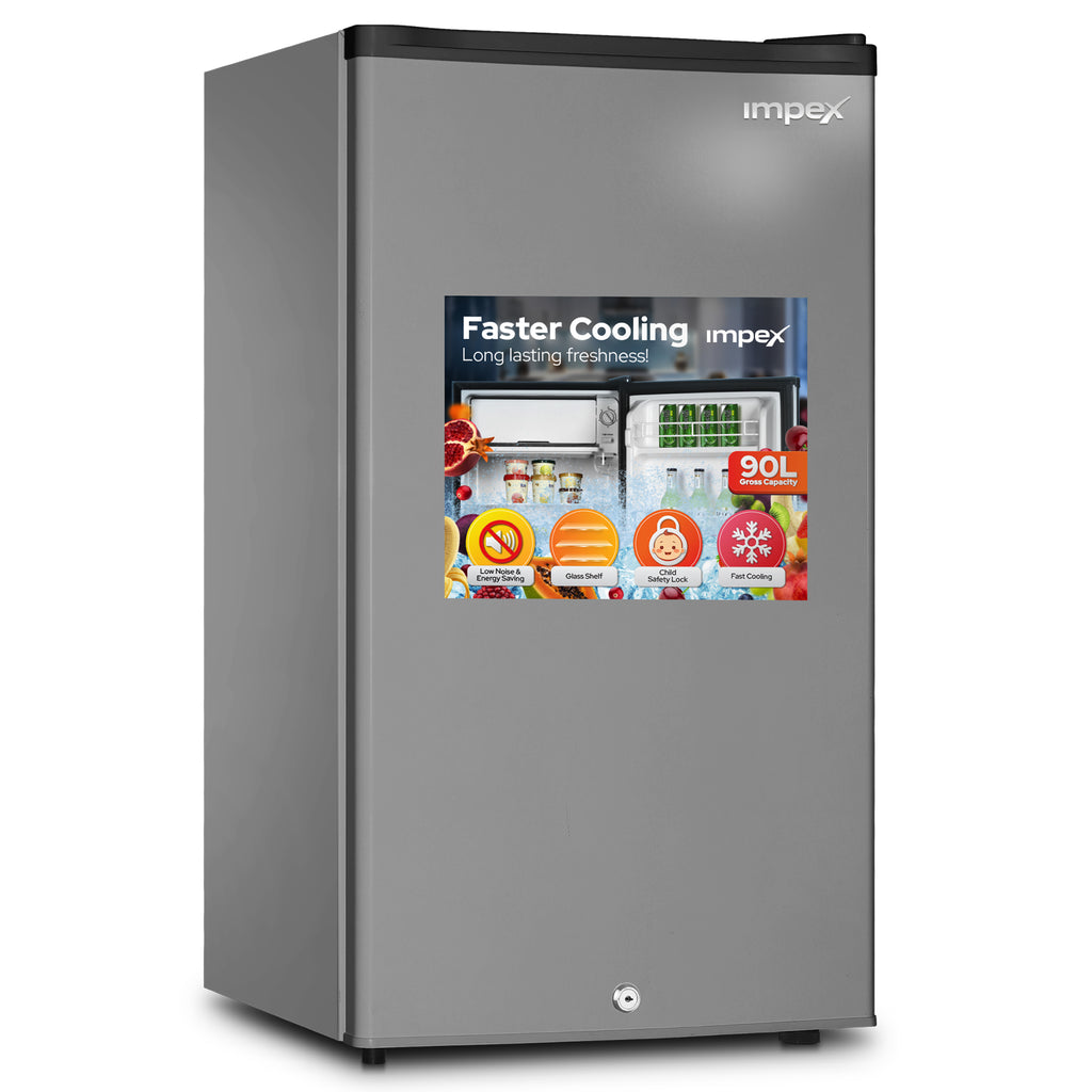 Impex IMRF140C 90L Single Door Refrigerator | Fast Cooling | Dark Grey