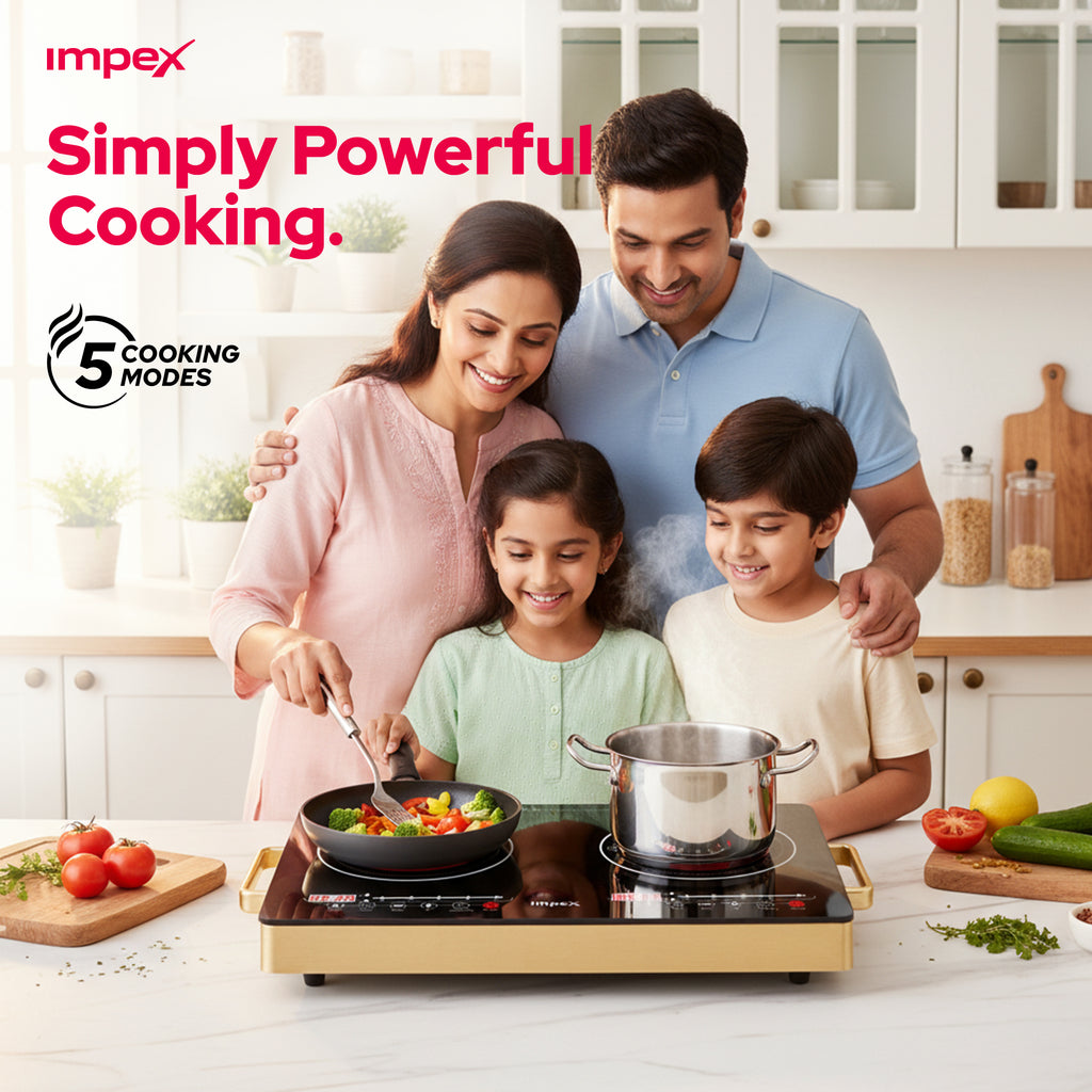موقد الطهي المزدوج بالأشعة تحت الحمراء Impex IR2704 | 1800 واط × 2 | تحكم باللمس