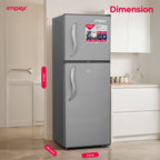 Impex IRF138C 138L Double Door Refrigerator-Freezer | Direct Cool | Dark Grey