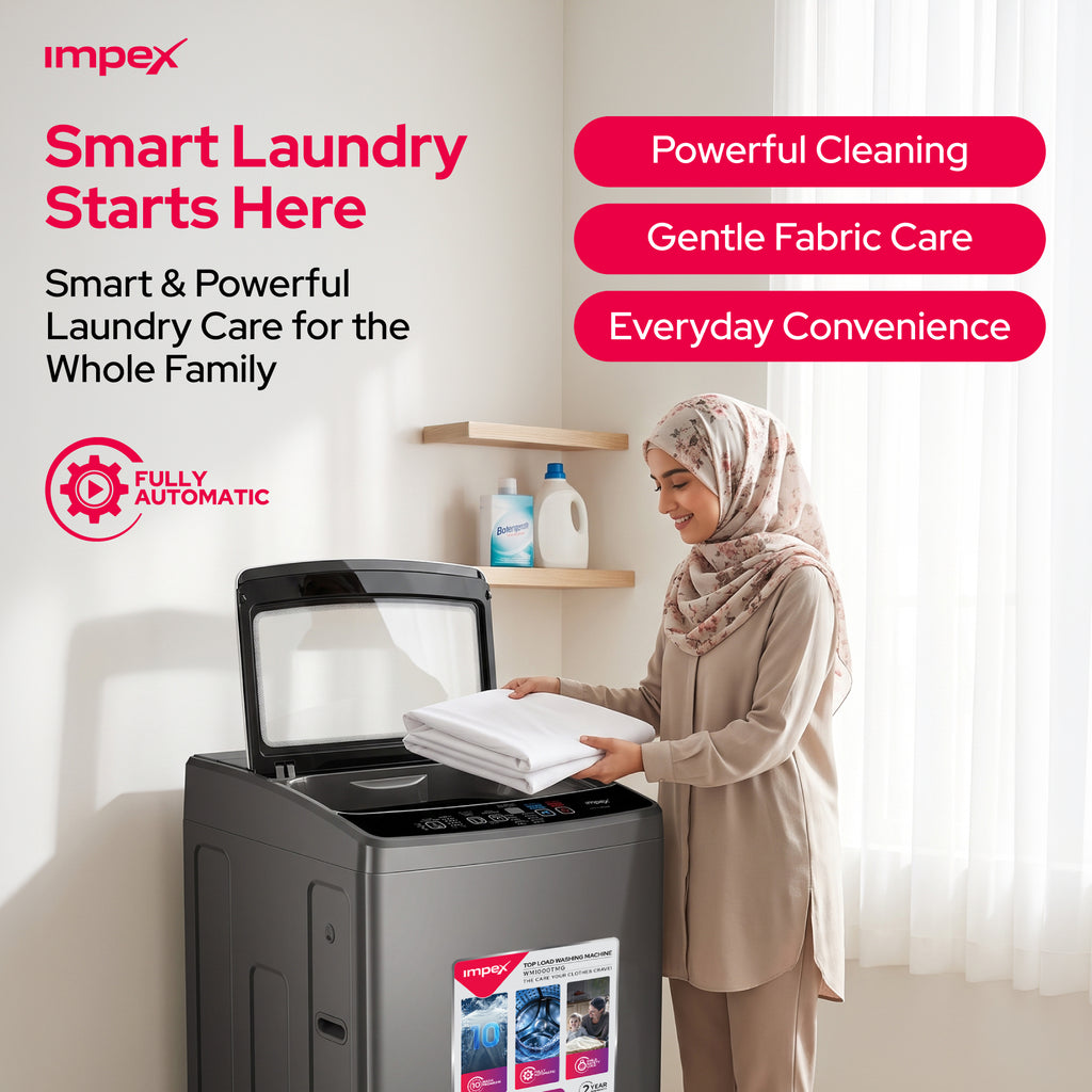 Impex WM1000TMG – 10KG Fully Automatic Top Load Washing Machine