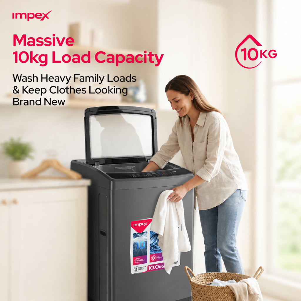 Impex WM1000TMG – 10KG Fully Automatic Top Load Washing Machine