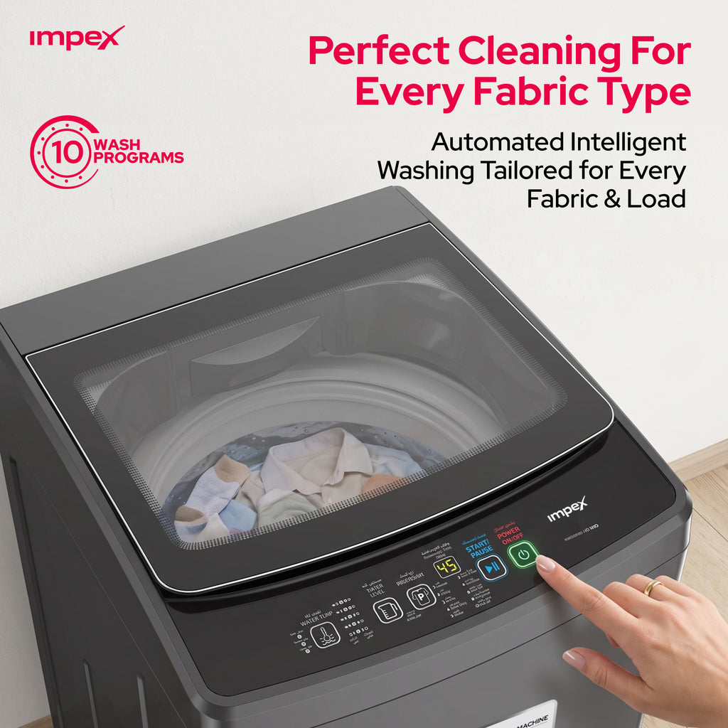 Impex WM1000TMG – 10KG Fully Automatic Top Load Washing Machine