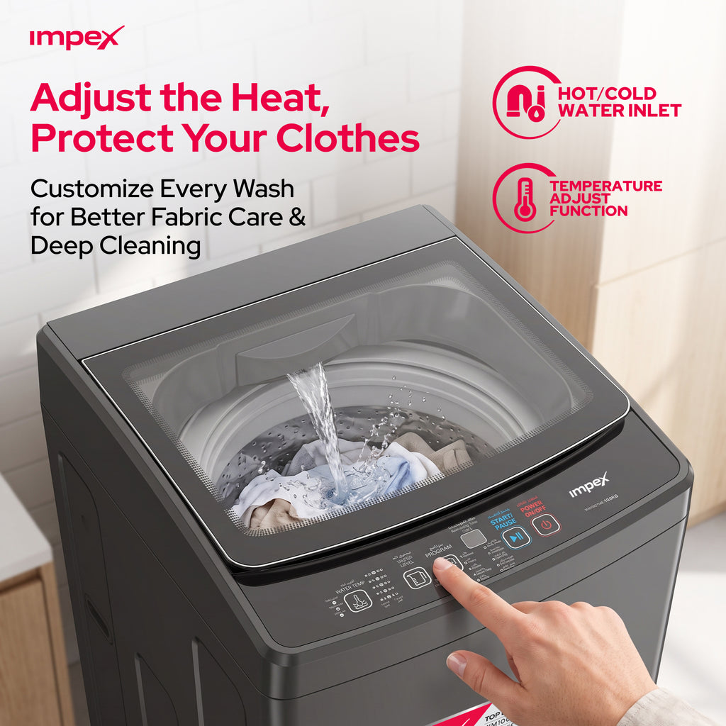 Impex WM1000TMG – 10KG Fully Automatic Top Load Washing Machine