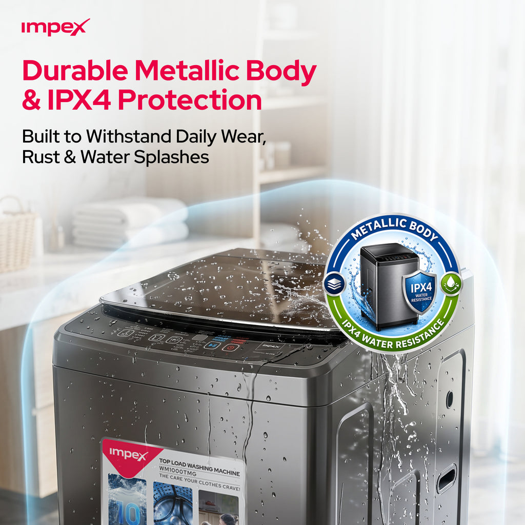 Impex WM1000TMG – 10KG Fully Automatic Top Load Washing Machine