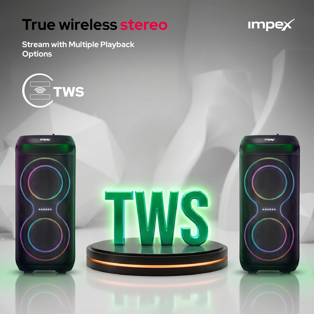 مكبر الصوت المحمول ترولي Impex TS81 | قوة 4000 واط PMPO | كاريوكي | ميكروفون لاسلكي