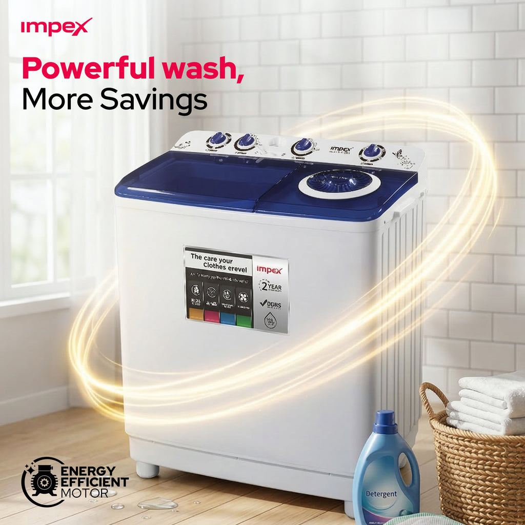Impex WM 4205 – 12 KG Semi-Automatic Washing Machine with Air Turbo Dry