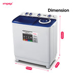 Impex WM 4205 – 12 KG Semi-Automatic Washing Machine with Air Turbo Dry