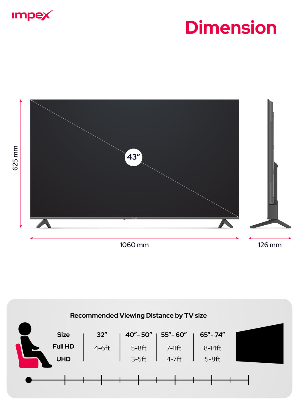 Impex evoQ43QLC2 43" QLED FHD Google TV | Google Assistant | Super Slim