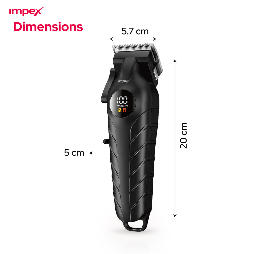 إمبيكس IHC7 - ماكينة حلاقة شعر احترافية بشاشة LED وبطارية 2000 مللي أمبير في الساعة