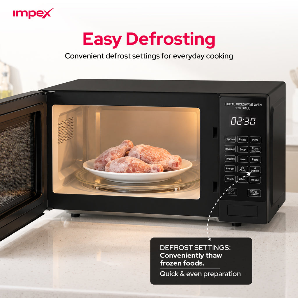 Impex MO8125DGB – 25L Digital Grill Microwave Oven with 9 Preset Menus