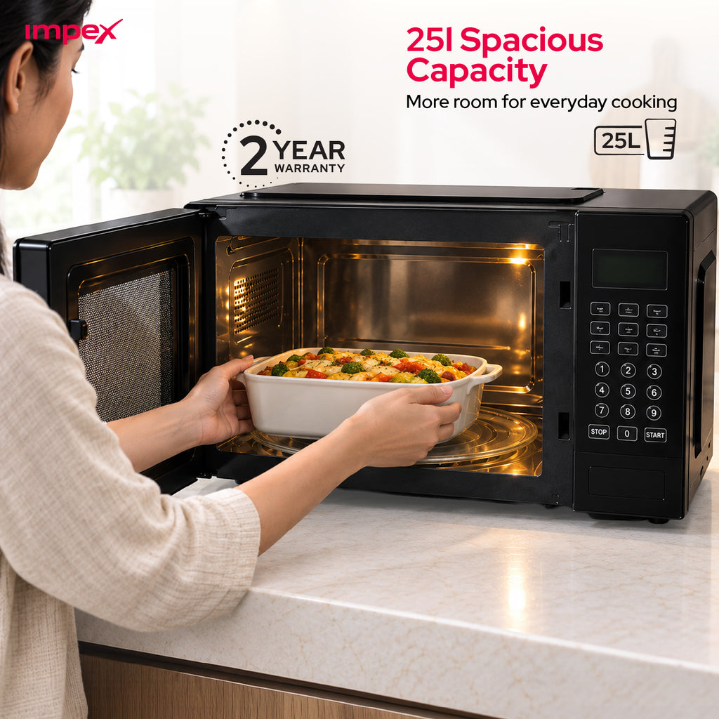 Impex MO8125DGB – 25L Digital Grill Microwave Oven with 9 Preset Menus